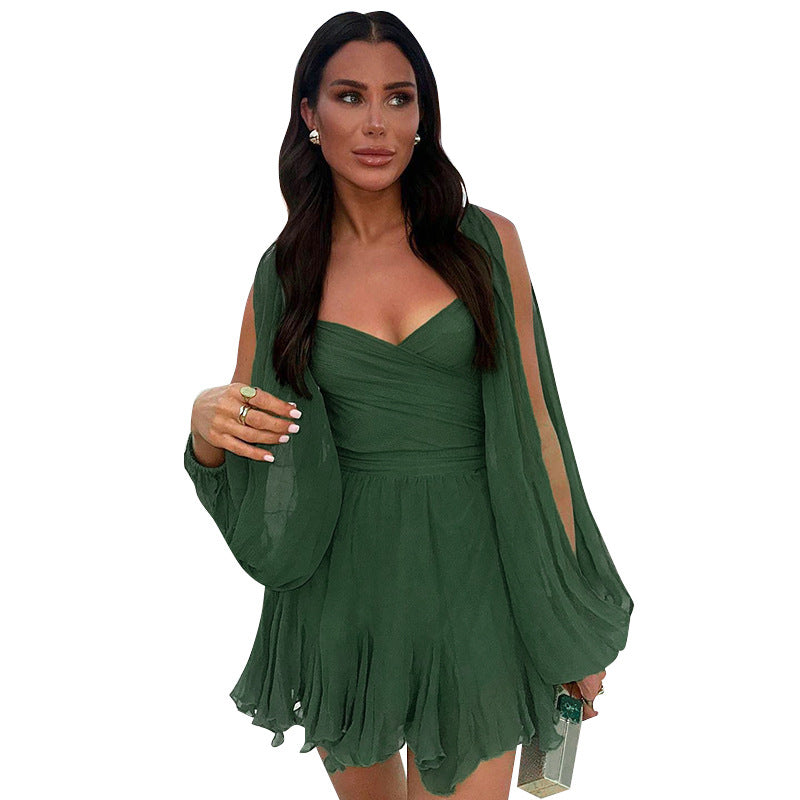 Solid Color Slim Fit Short Dress Secondary image